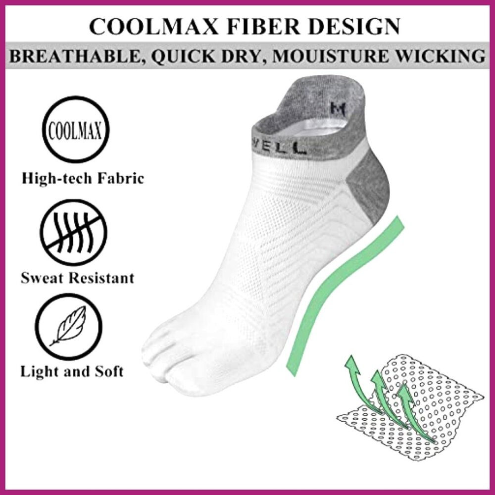 Coolmax Five Finger Toe Socks, High Performance A… - image 4